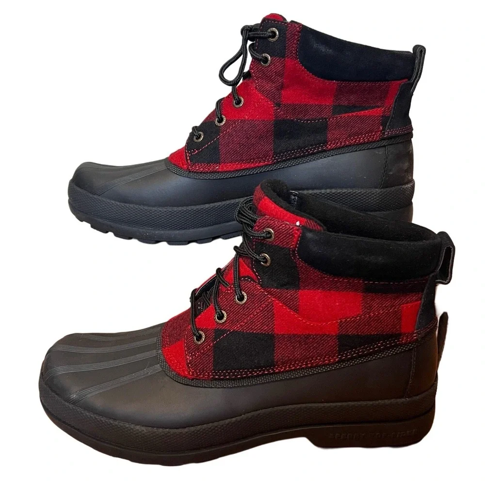 NWT Men's Sperry Cold Bay Chukka Duck Boots Buffalo Check Size 10.5